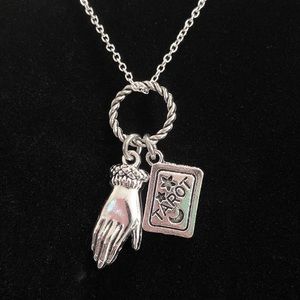 Tarot Card Charm Necklace Fortune Teller Palm Reader Palmistry New Age